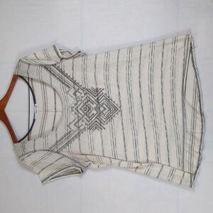 Maurices Ivory & Grey Striped Casual Tee‎ Shirt 3X